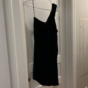 One shoulder little black dress